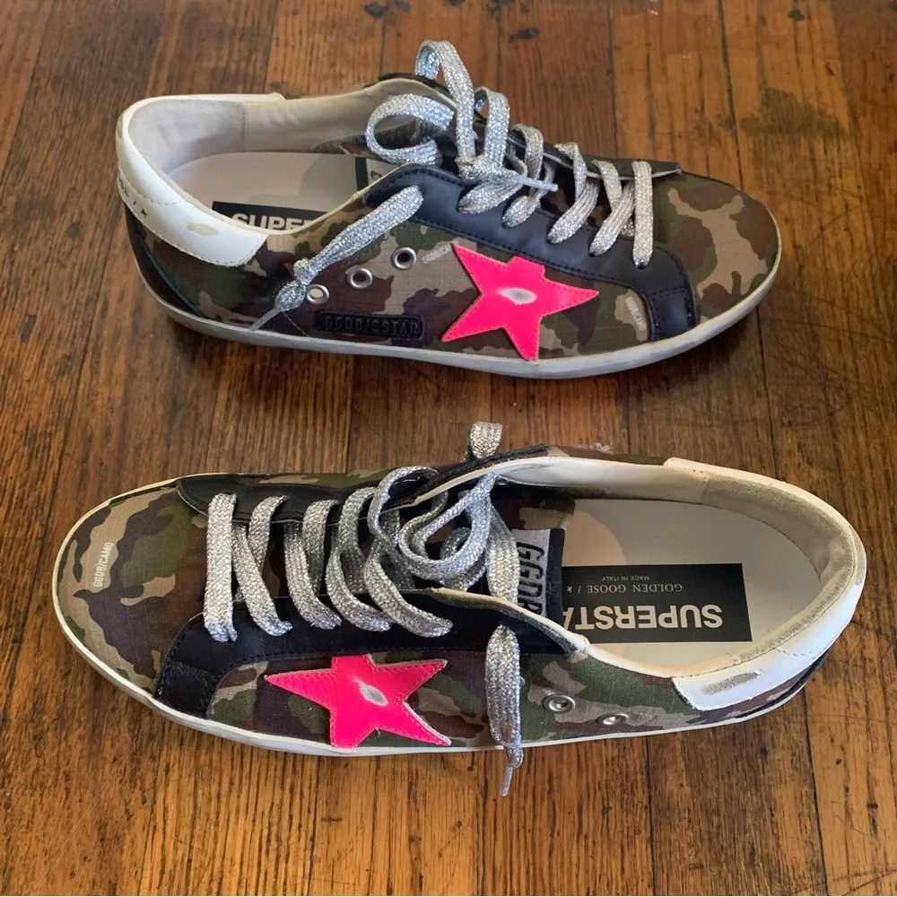 Golden Goose Camouflage Superstar Sneakers Size 39 - Picture 3 of 7